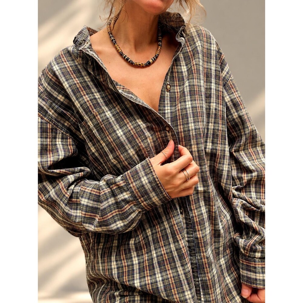 Vintage Plaid L.L.Bean Cotton Shirt - Oversized Button Down, Grunge Style L